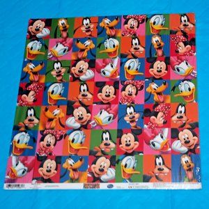 New  - SandyLion's Mickey & Friends Portraits Pkg. of Scrapbook 12 X 12" Paper